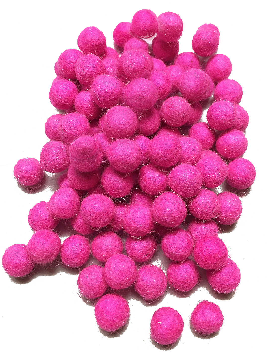 Yarn Place Felt Balls - 100 Pure Wool Beads 20mm Hot Pink P3